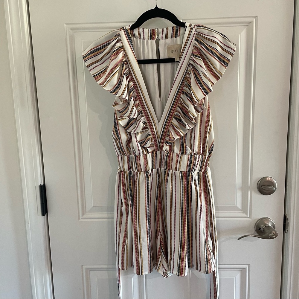 Moon River Striped Ruffle Top - Multicolor